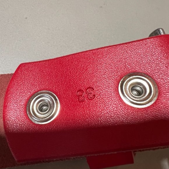 New Vintage Falari Red Leather Belt W Buckle - Picture 5 of 11